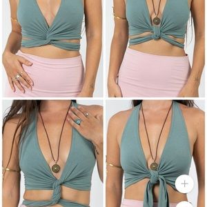 Royal Codes green emerald 4-way tie top - flattering and so comfy!